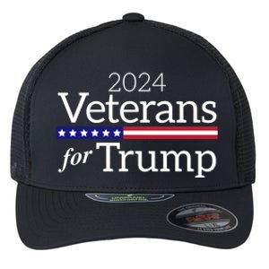 Veterans For Trump 2024 Conservative Republican Trump 2024 Gift Flexfit Unipanel Trucker Cap