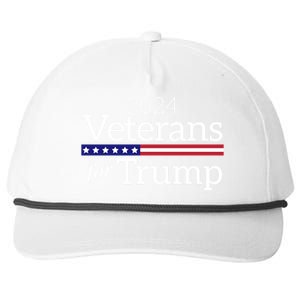 Veterans For Trump 2024 Conservative Republican Trump 2024 Gift Snapback Five-Panel Rope Hat