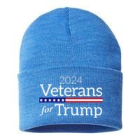 Veterans For Trump 2024 Conservative Republican Trump 2024 Gift Sustainable Knit Beanie