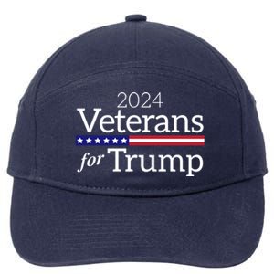 Veterans For Trump 2024 Conservative Republican Trump 2024 Gift 7-Panel Snapback Hat