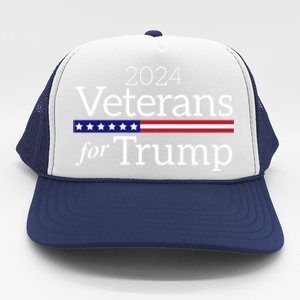 Veterans For Trump 2024 Conservative Republican Trump 2024 Gift Trucker Hat