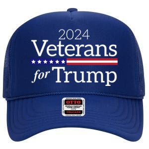 Veterans For Trump 2024 Conservative Republican Trump 2024 Gift High Crown Mesh Back Trucker Hat