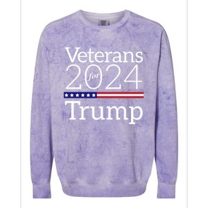 Veterans For Trump 2024 Conservative Republican Trump 2024 Gift Colorblast Crewneck Sweatshirt