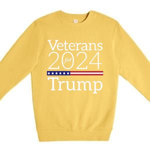 Veterans For Trump 2024 Conservative Republican Trump 2024 Gift Premium Crewneck Sweatshirt