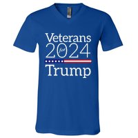 Veterans For Trump 2024 Conservative Republican Trump 2024 Gift V-Neck T-Shirt