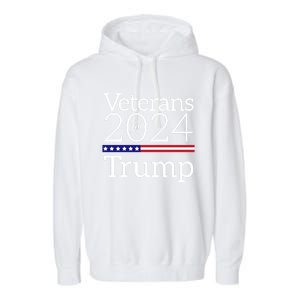 Veterans For Trump 2024 Conservative Republican Trump 2024 Gift Garment-Dyed Fleece Hoodie