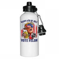 Vote Felon Trump 2024 Happy 4th Of July Funny Convicted Aluminum Water Bottle