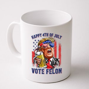 Vote Felon Trump 2024 Happy 4th Of July Funny Convicted Coffee Mug