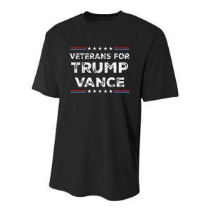 Veterans For Trump Vance President Election Campaign Youth Performance Sprint T-Shirt