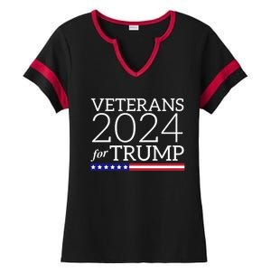 Veterans For Trump 2024 Conservative Republican Trump 2024 Gift Ladies Halftime Notch Neck Tee