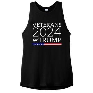 Veterans For Trump 2024 Conservative Republican Trump 2024 Gift Ladies PosiCharge Tri-Blend Wicking Tank