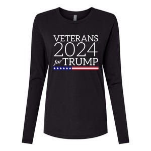 Veterans For Trump 2024 Conservative Republican Trump 2024 Gift Womens Cotton Relaxed Long Sleeve T-Shirt