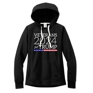 Veterans For Trump 2024 Conservative Republican Trump 2024 Gift Women's Fleece Hoodie