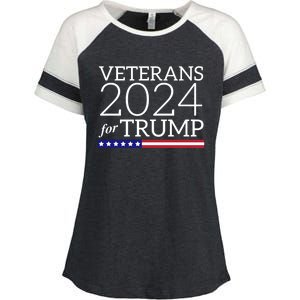 Veterans For Trump 2024 Conservative Republican Trump 2024 Gift Enza Ladies Jersey Colorblock Tee