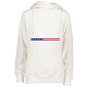 Veterans For Trump 2024 Conservative Republican Trump 2024 Gift Womens Funnel Neck Pullover Hood