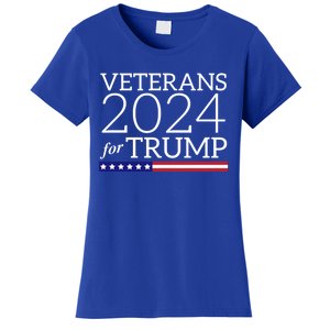 Veterans For Trump 2024 Conservative Republican Trump 2024 Gift Women's T-Shirt