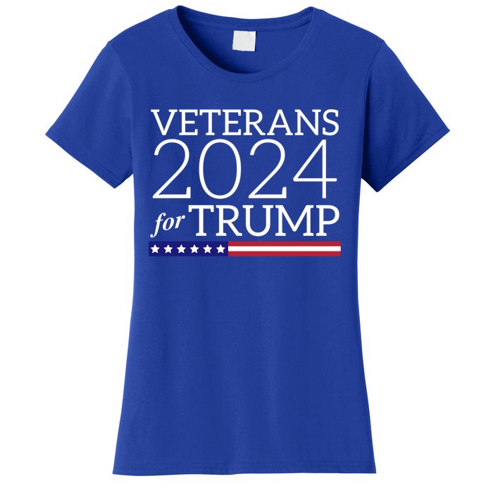 Veterans For Trump 2024 Conservative Republican Trump 2024 Gift Women's T-Shirt