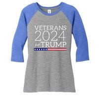 Veterans For Trump 2024 Conservative Republican Trump 2024 Gift Women's Tri-Blend 3/4-Sleeve Raglan Shirt