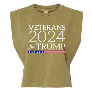 Veterans For Trump 2024 Conservative Republican Trump 2024 Gift Garment-Dyed Women's Muscle Tee