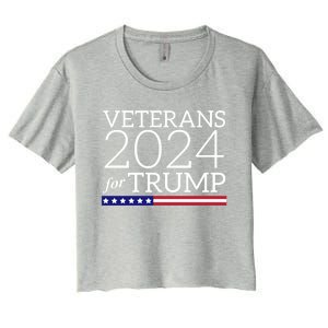 Veterans For Trump 2024 Conservative Republican Trump 2024 Gift Women's Crop Top Tee