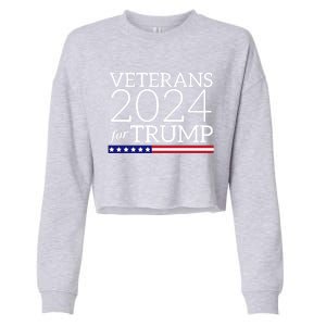 Veterans For Trump 2024 Conservative Republican Trump 2024 Gift Cropped Pullover Crew