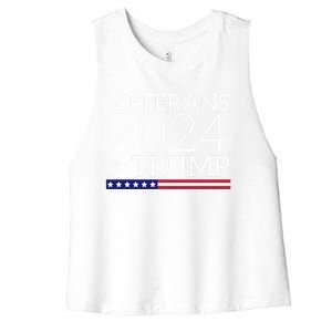 Veterans For Trump 2024 Conservative Republican Trump 2024 Gift Women's Racerback Cropped Tank