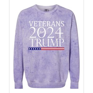 Veterans For Trump 2024 Conservative Republican Trump 2024 Gift Colorblast Crewneck Sweatshirt