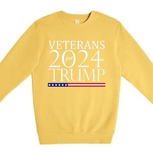 Veterans For Trump 2024 Conservative Republican Trump 2024 Gift Premium Crewneck Sweatshirt