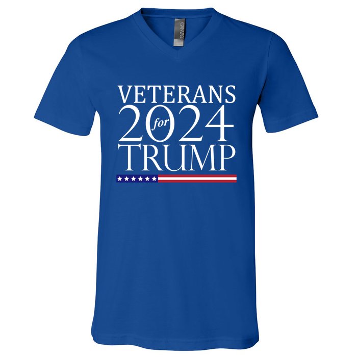 Veterans For Trump 2024 Conservative Republican Trump 2024 Gift V-Neck T-Shirt