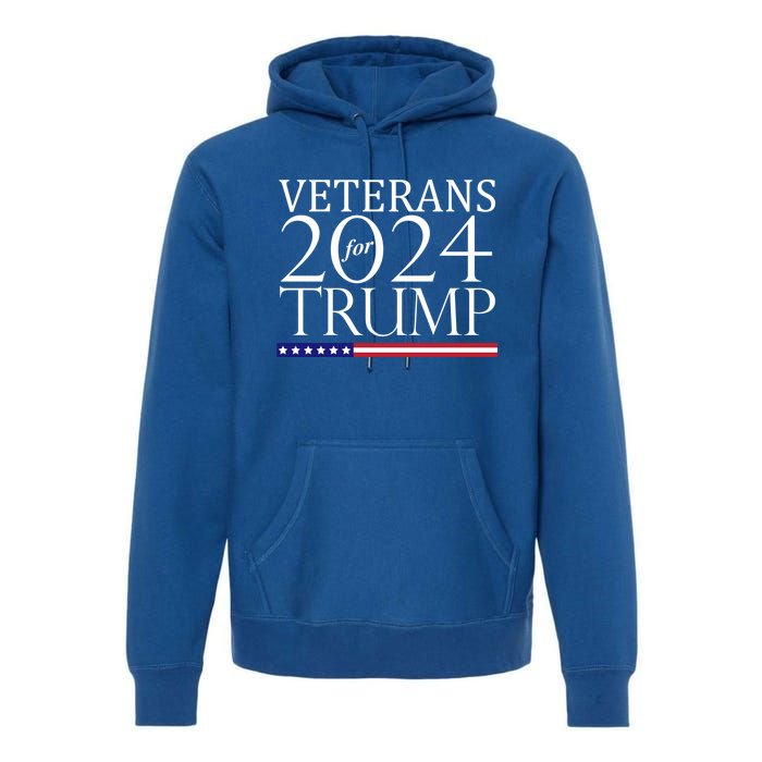 Veterans For Trump 2024 Conservative Republican Trump 2024 Gift Premium Hoodie