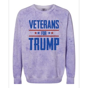 Veterans For Trump 2024 Colorblast Crewneck Sweatshirt