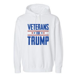 Veterans For Trump 2024 Garment-Dyed Fleece Hoodie