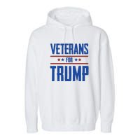 Veterans For Trump 2024 Garment-Dyed Fleece Hoodie