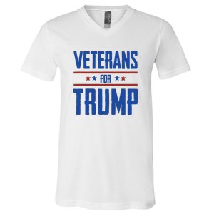 Veterans For Trump 2024 V-Neck T-Shirt