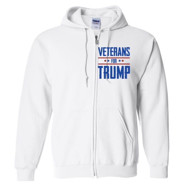 Veterans For Trump 2024 Full Zip Hoodie