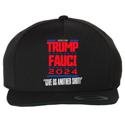 Vote For Trump Fauci 2024 Give Us Another Shot Wool Snapback Cap