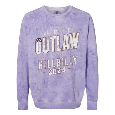 Voting For The Outlaw And The Hillbilly 2024 Colorblast Crewneck Sweatshirt