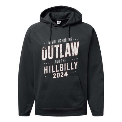 Voting For The Outlaw And The Hillbilly 2024 Performance Fleece Hoodie