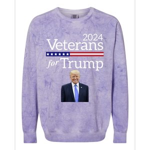 Veterans For Trump 2024 Conservative Republican Trump 2024 Cool Gift Colorblast Crewneck Sweatshirt