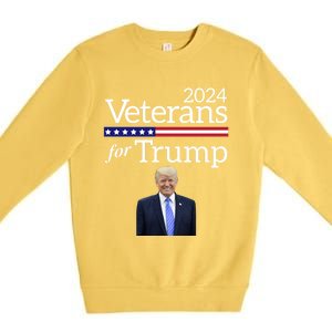 Veterans For Trump 2024 Conservative Republican Trump 2024 Cool Gift Premium Crewneck Sweatshirt