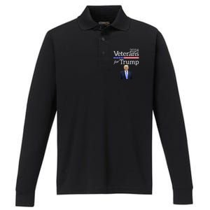 Veterans For Trump 2024 Conservative Republican Trump 2024 Cool Gift Performance Long Sleeve Polo