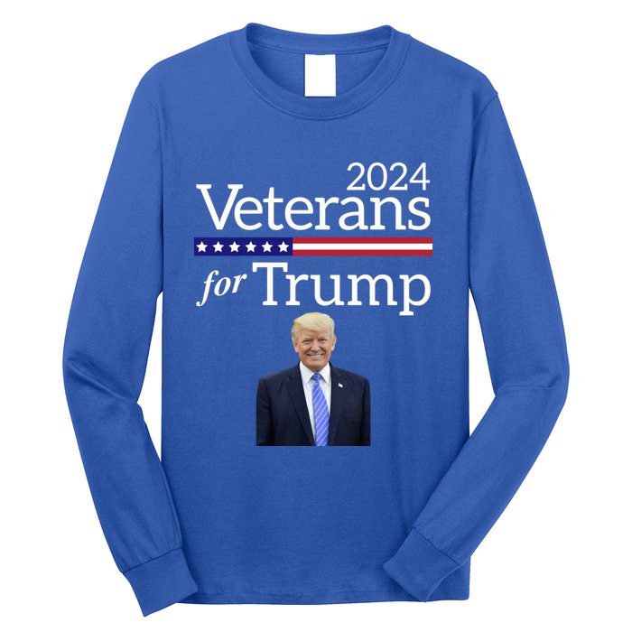 Veterans For Trump 2024 Conservative Republican Trump 2024 Cool Gift Long Sleeve Shirt