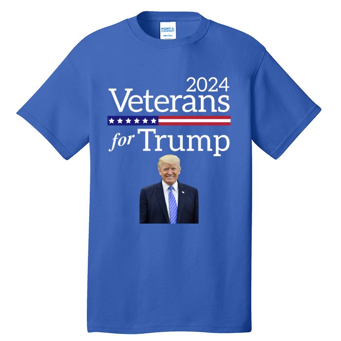 Veterans For Trump 2024 Conservative Republican Trump 2024 Cool Gift Tall T-Shirt