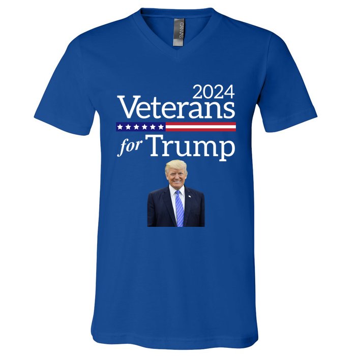 Veterans For Trump 2024 Conservative Republican Trump 2024 Cool Gift V-Neck T-Shirt