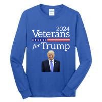 Veterans For Trump 2024 Conservative Republican Trump 2024 Cool Gift Tall Long Sleeve T-Shirt