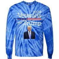 Veterans For Trump 2024 Conservative Republican Trump 2024 Cool Gift Tie-Dye Long Sleeve Shirt