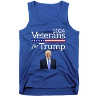 Veterans For Trump 2024 Conservative Republican Trump 2024 Cool Gift Tank Top