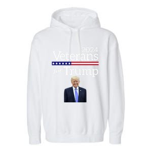 Veterans For Trump 2024 Conservative Republican Trump 2024 Cool Gift Garment-Dyed Fleece Hoodie