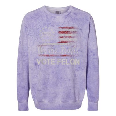 Vote Felon Trump 2024 45 And 47 Funny Vote For The Felon Colorblast Crewneck Sweatshirt