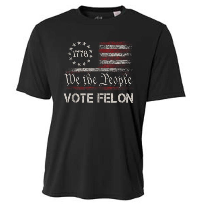 Vote Felon Trump 2024 45 And 47 Funny Vote For The Felon Cooling Performance Crew T-Shirt